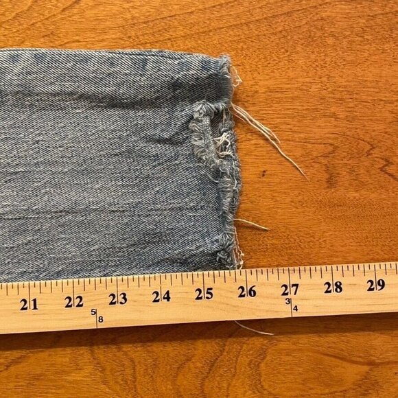 Madewell Perfect Vintage Crop Jeans Rosabelle AJ190 Light Wash Knee Hole - Picture 7 of 11